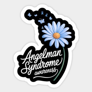 Angelman’s Syndrome Awareness Family Survivor Pretty Ribbon Sticker